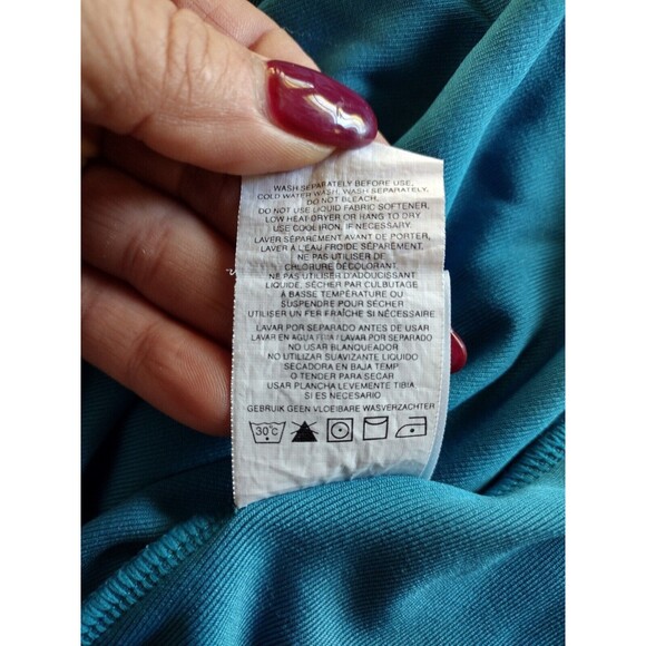 Spread Your Wings Woman Sweater Sz S Long Wide Sleeves Blue Open Pointed Front - Picture 5 of 5